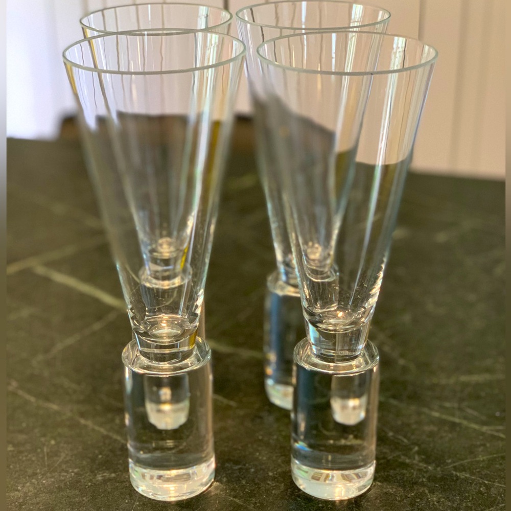 SASAKI | Set of 4 | Vintage Champagne Flute Glasses